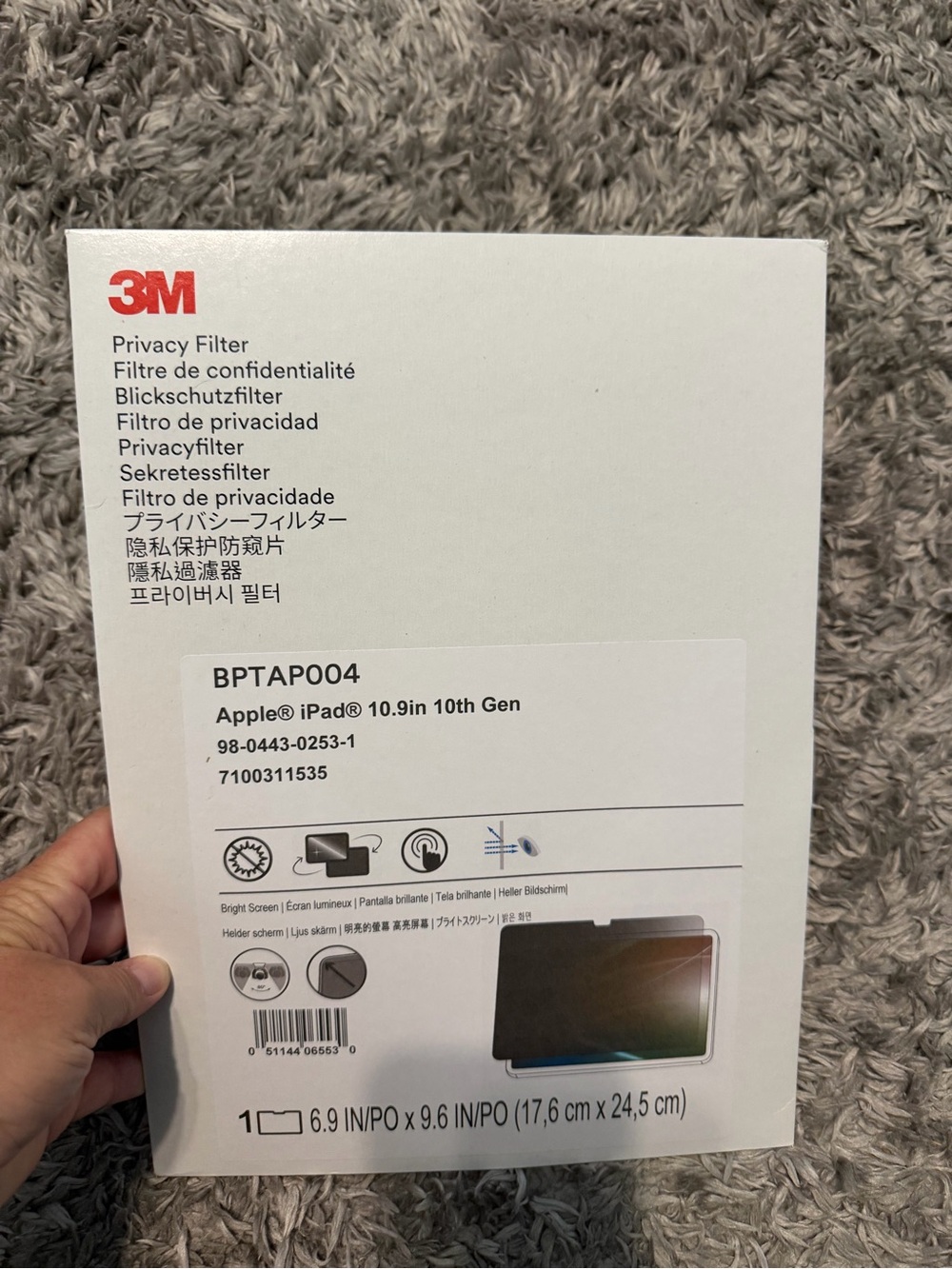 3M Privacy Filter for Apple iPad 10.9" (10th Gen) - Black